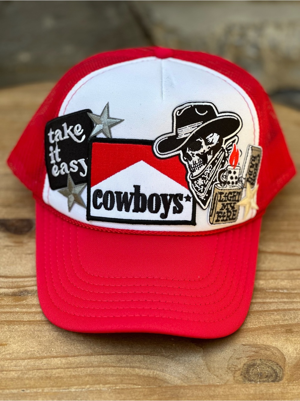 NEW Custom Trucker Hat - Red/White